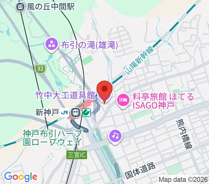竹中大工道具館の地図