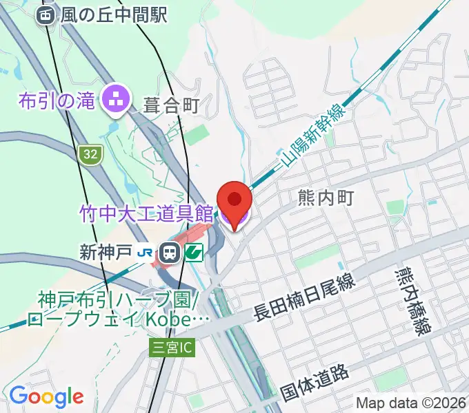 竹中大工道具館の地図