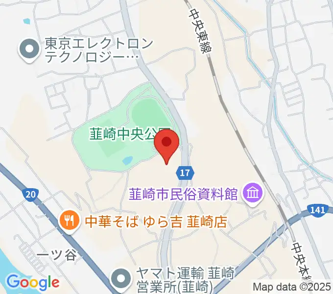 東京エレクトロン 韮崎アリーナの地図