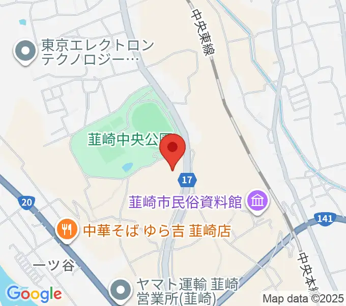 東京エレクトロン 韮崎アリーナの地図