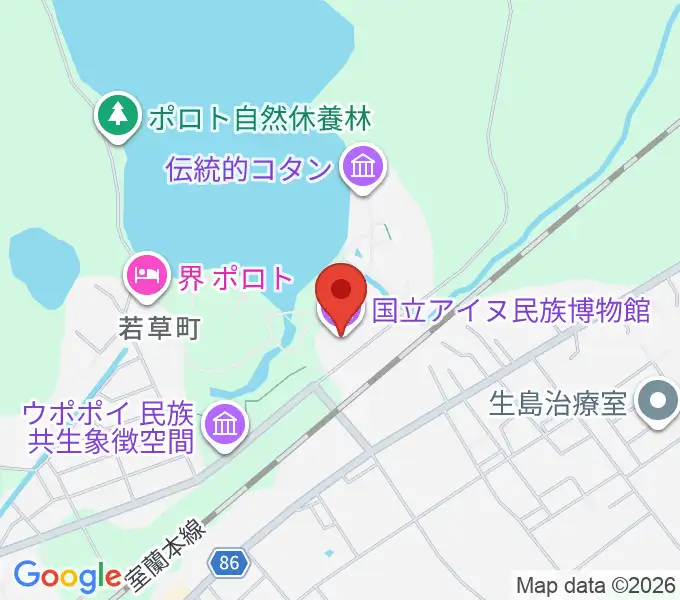 国立アイヌ民族博物館の地図