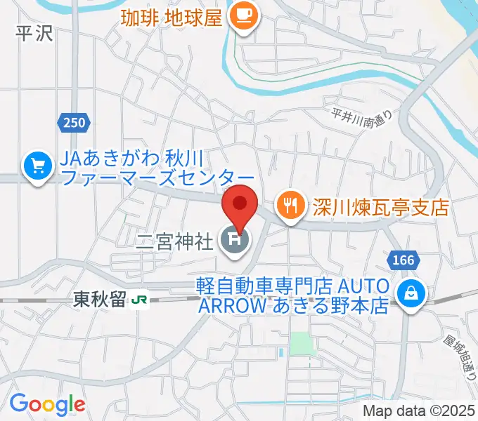 二宮考古館の地図