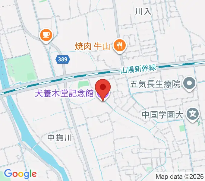 犬養木堂記念館の地図