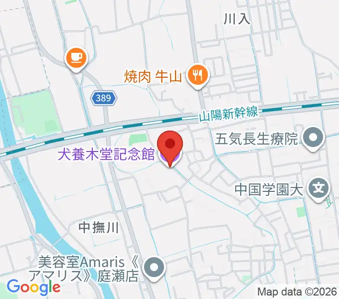 犬養木堂記念館の地図
