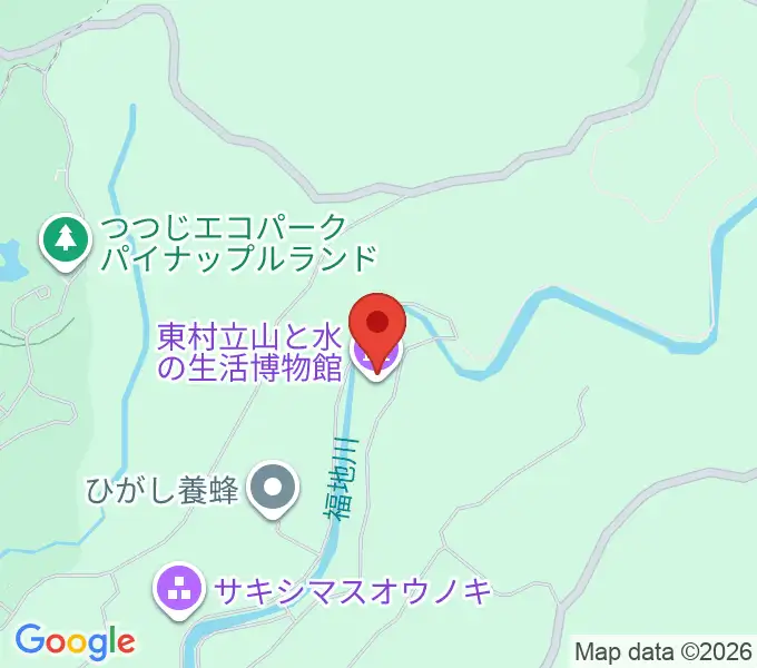 東村立山と水の生活博物館の地図