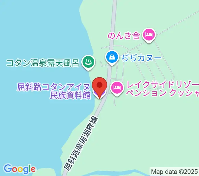 弟子屈町屈斜路コタンアイヌ民族資料館の地図