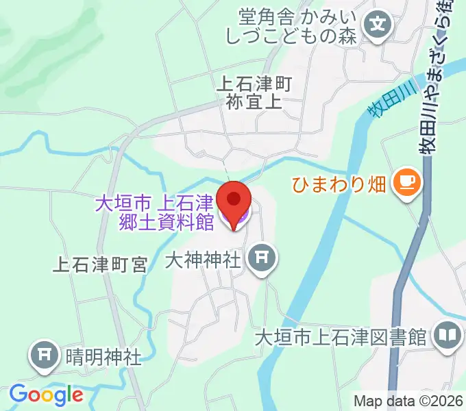 上石津郷土資料館の地図