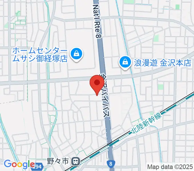 野々市市ふるさと歴史館の地図