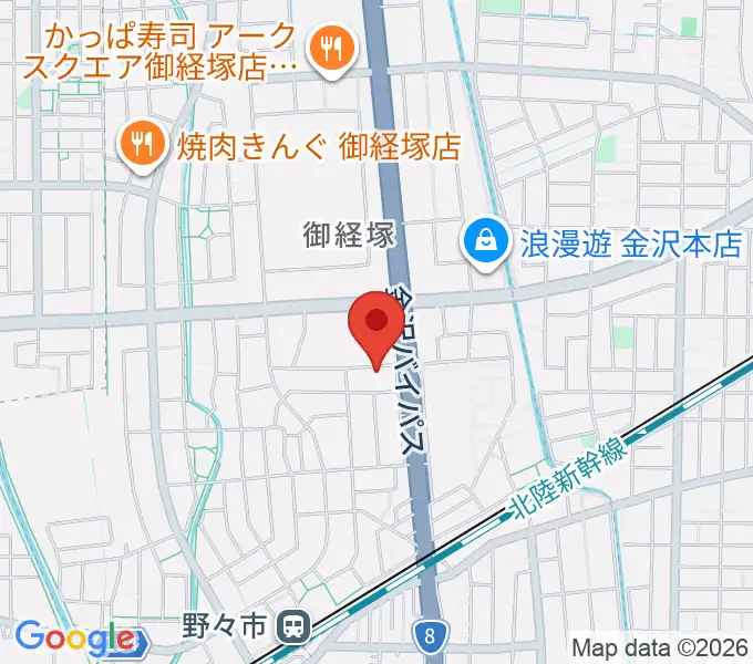野々市市ふるさと歴史館の地図