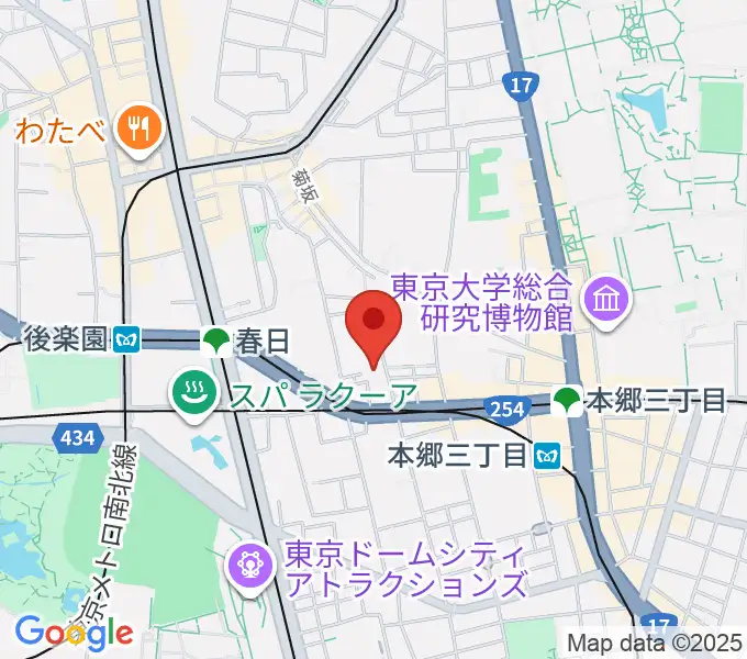 文京ふるさと歴史館の地図