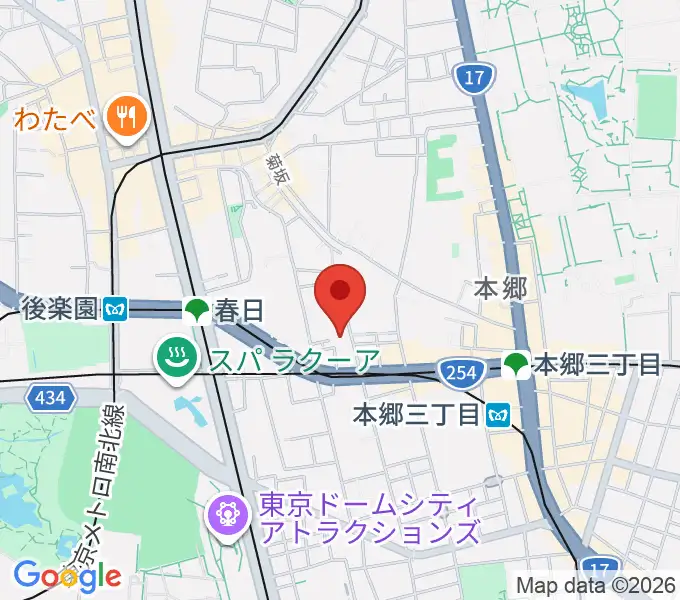 文京ふるさと歴史館の地図