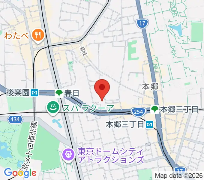 文京ふるさと歴史館の地図