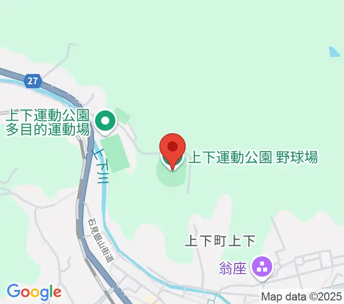 TTCスポーツパーク上下野球場の地図