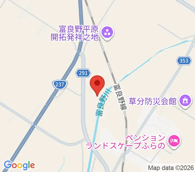 上富良野町開拓記念館の地図