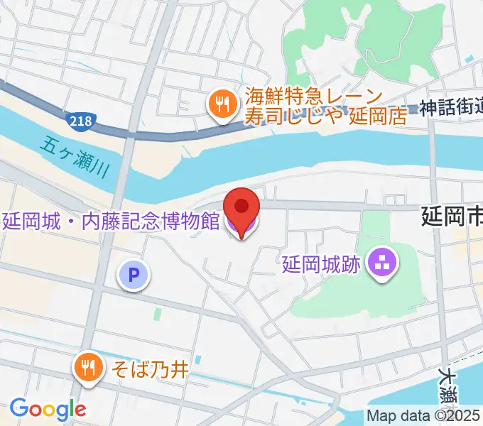 延岡城・内藤記念博物館の地図