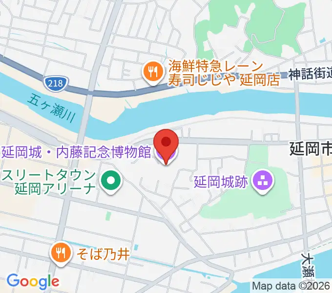 延岡城・内藤記念博物館の地図