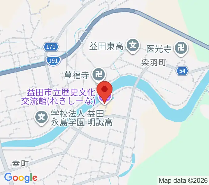 益田市立歴史文化交流館れきしーなの地図