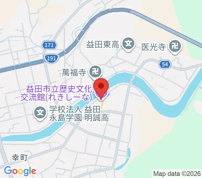益田市立歴史文化交流館れきしーなの地図