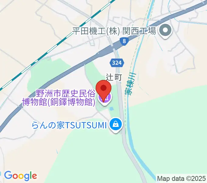野洲市歴史民俗博物館の地図