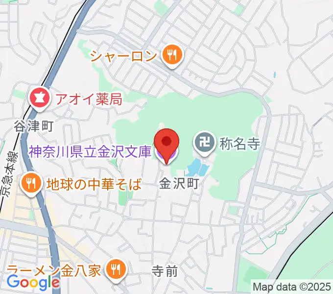 神奈川県立金沢文庫の地図