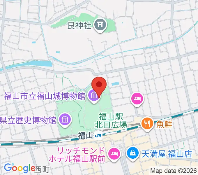 福山城博物館の地図