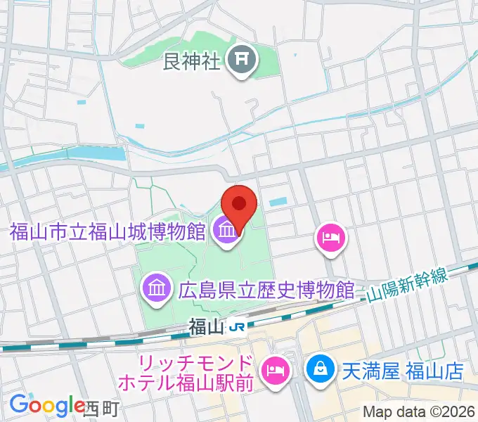 福山城博物館の地図