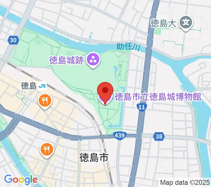 徳島市立徳島城博物館の地図