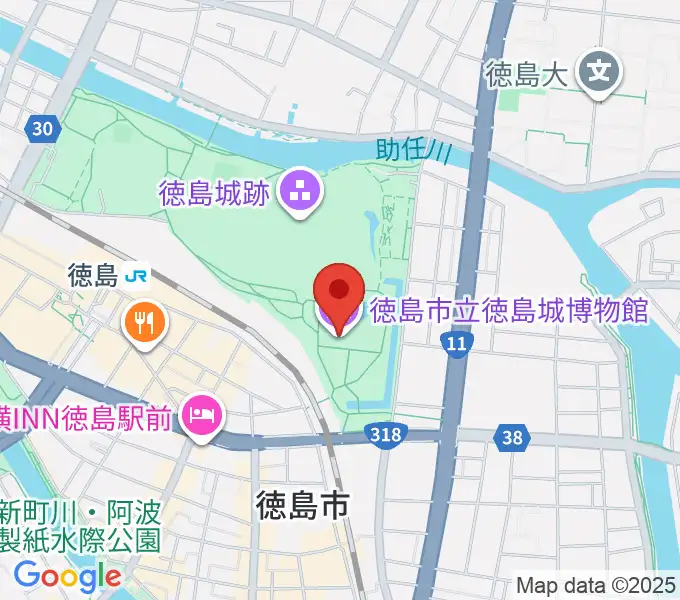 徳島市立徳島城博物館の地図