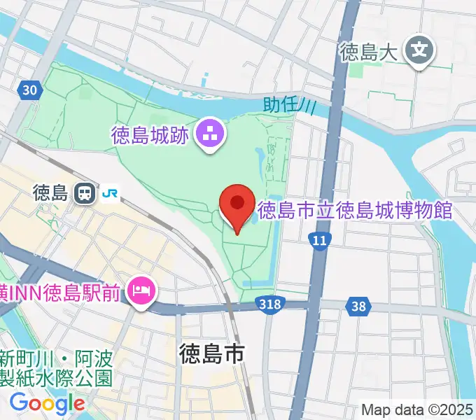 徳島市立徳島城博物館の地図