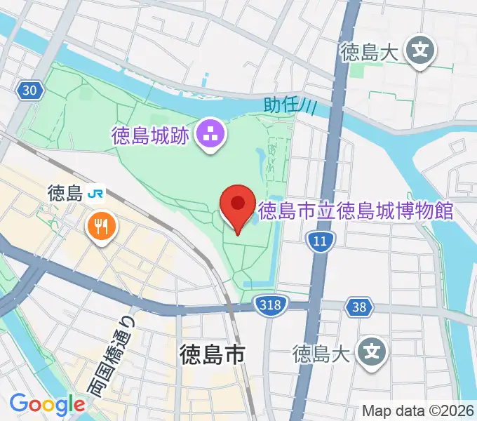 徳島市立徳島城博物館の地図