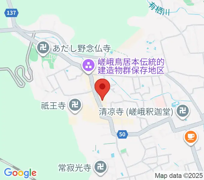 博物館さがの人形の家の地図