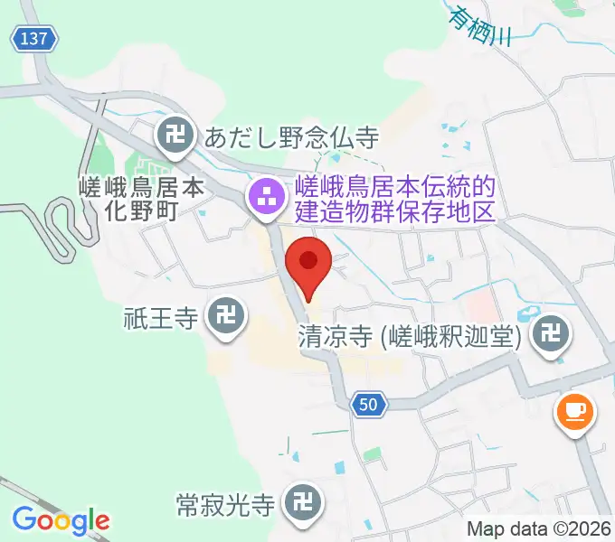博物館さがの人形の家の地図