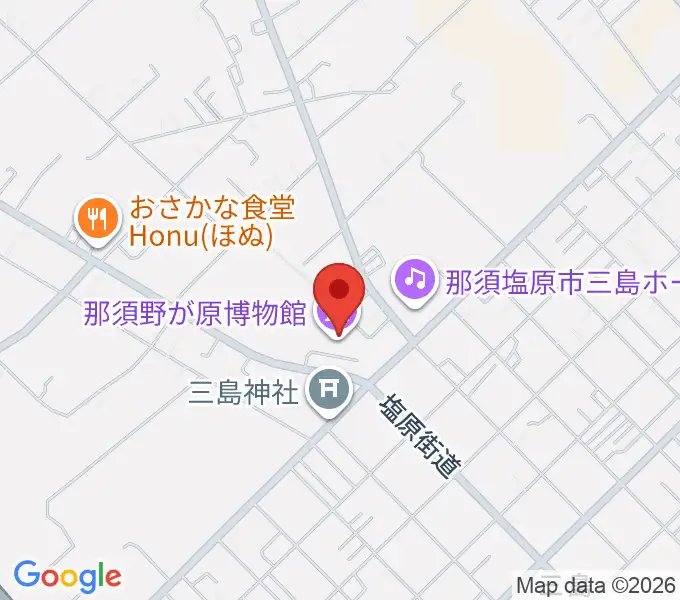 那須野が原博物館の地図