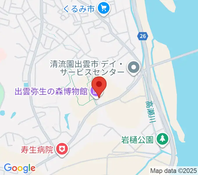 出雲弥生の森博物館の地図
