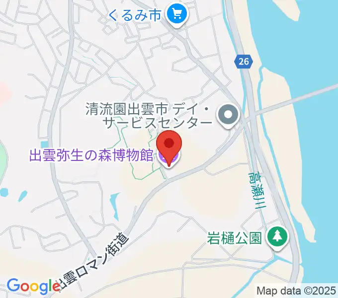 出雲弥生の森博物館の地図