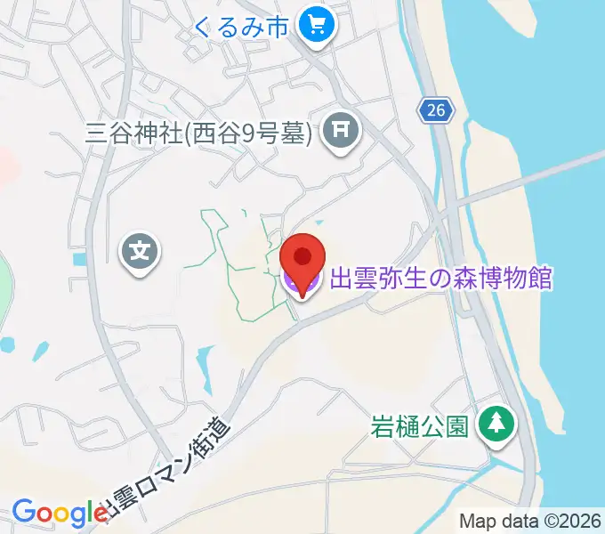 出雲弥生の森博物館の地図