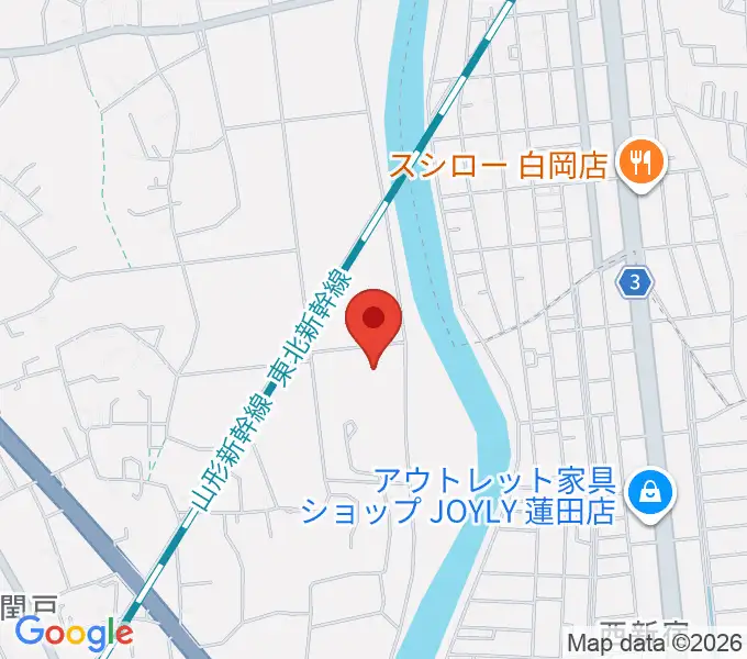 蓮田市総合市民体育館パルシーの地図