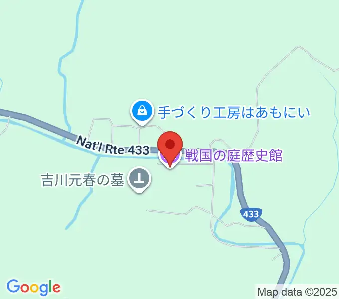 戦国の庭歴史館の地図