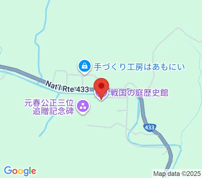 戦国の庭歴史館の地図