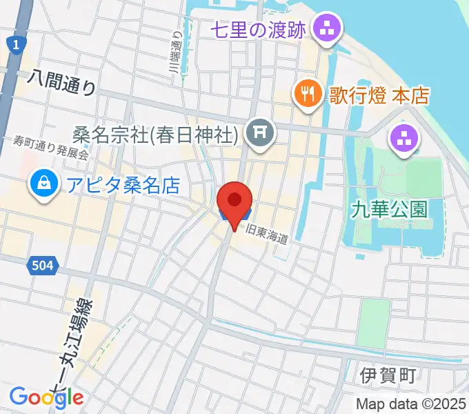 桑名市博物館の地図