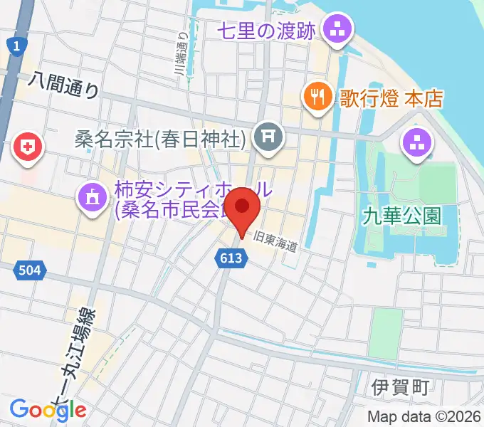 桑名市博物館の地図