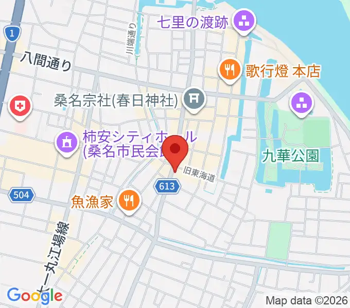 桑名市博物館の地図