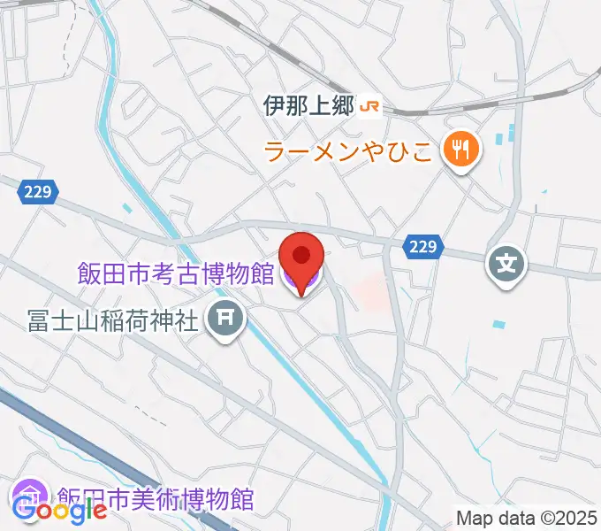 飯田市考古博物館の地図