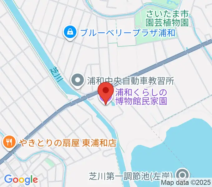 浦和くらしの博物館民家園の地図