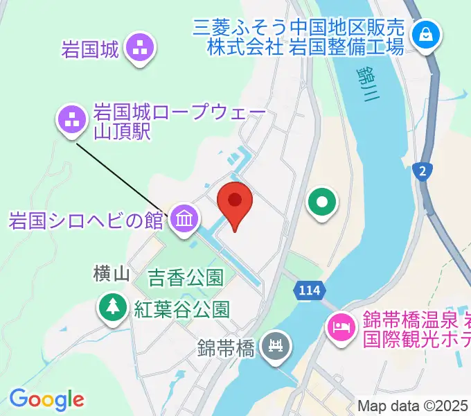 岩国徴古館の地図