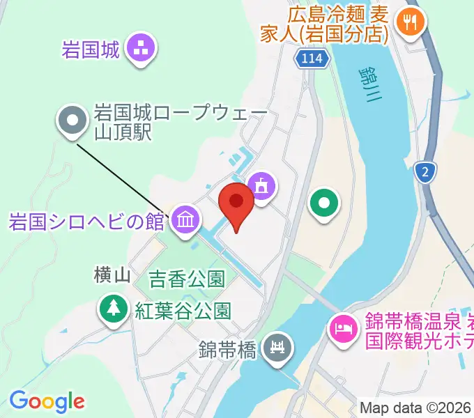 岩国徴古館の地図