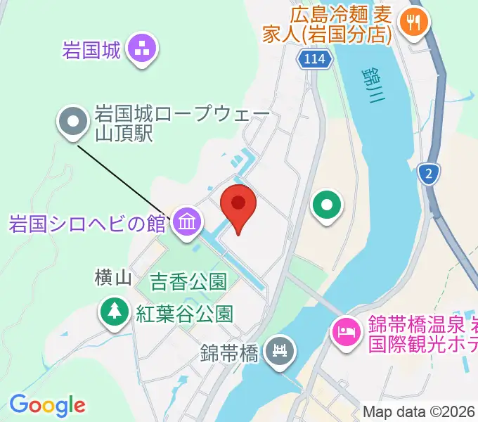 岩国徴古館の地図