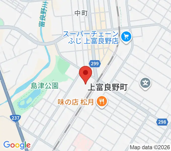 上富良野町郷土館の地図