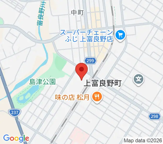 上富良野町郷土館の地図