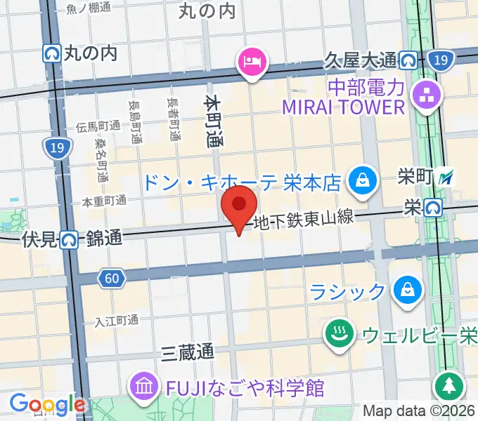 貨幣・浮世絵ミュージアムの地図